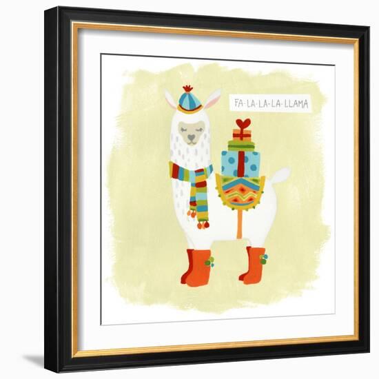 Fa-la-la-la Llama I-June Vess-Framed Art Print