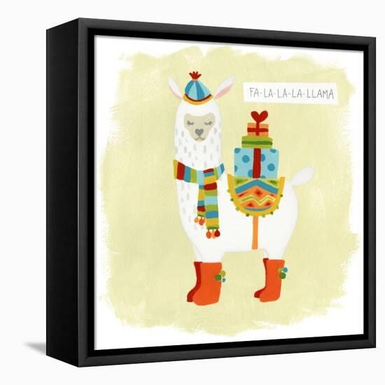 Fa-la-la-la Llama I-June Vess-Framed Stretched Canvas