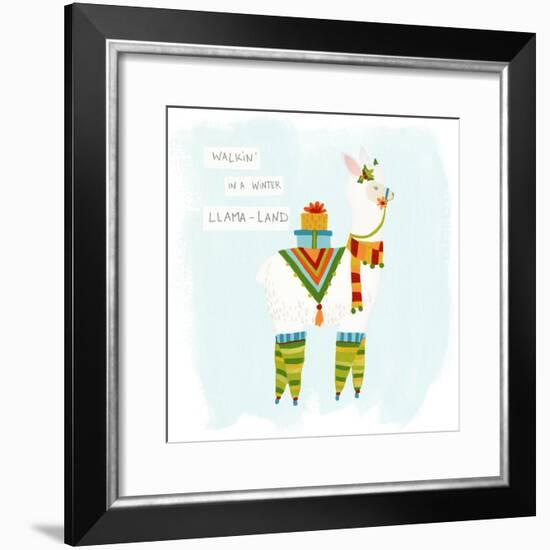 Fa-la-la-la Llama II-June Vess-Framed Art Print