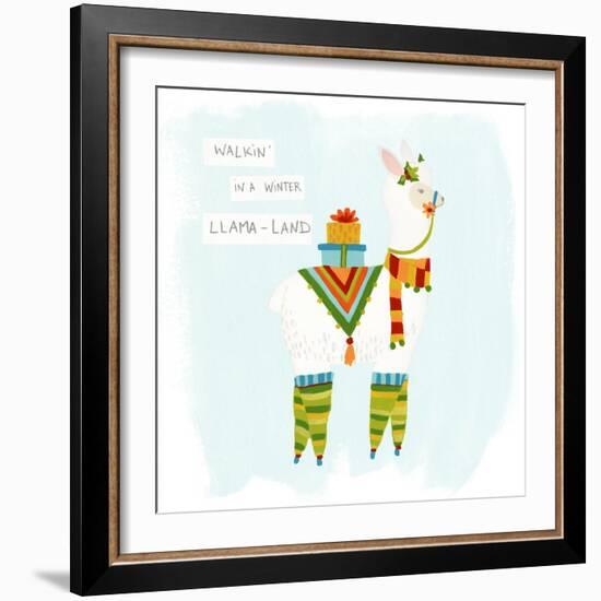 Fa-la-la-la Llama II-June Vess-Framed Art Print