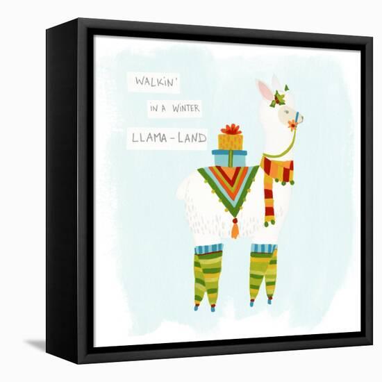 Fa-la-la-la Llama II-June Vess-Framed Stretched Canvas
