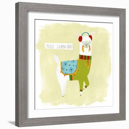 Fa-la-la-la Llama III-June Vess-Framed Art Print