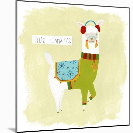 Fa-la-la-la Llama III-June Vess-Mounted Art Print