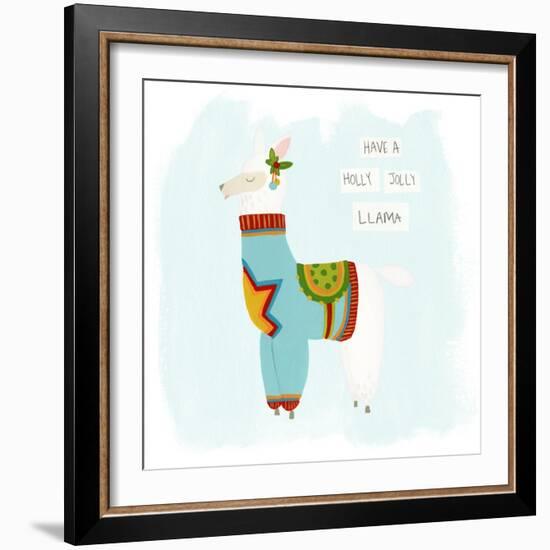 Fa-la-la-la Llama IV-June Vess-Framed Art Print