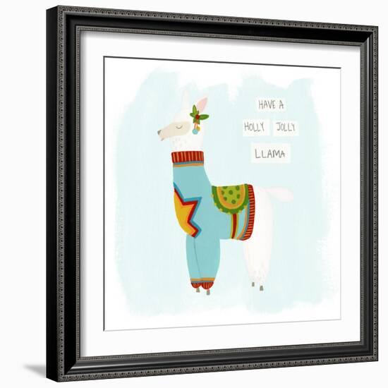 Fa-la-la-la Llama IV-June Vess-Framed Art Print