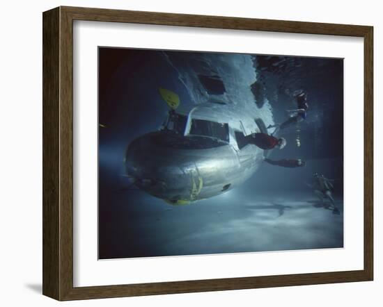 Faa Underwater Evacuation Drill at the Civil Aeromedical Center, Oklahoma City, Oklahoma, 1966-Yale Joel-Framed Photographic Print