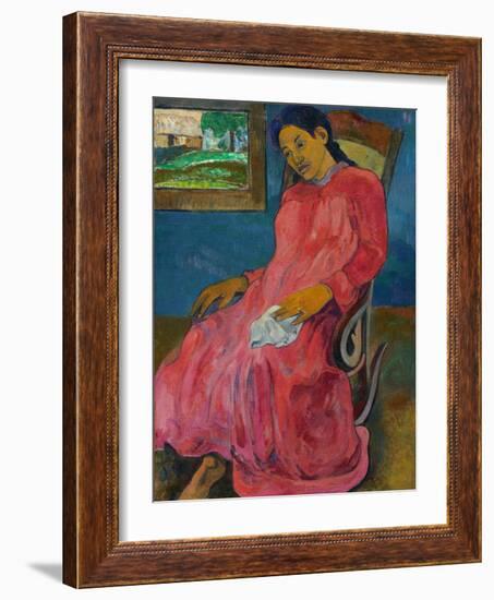 Faaturuma (Melancholi), 1891-Paul Gauguin-Framed Giclee Print