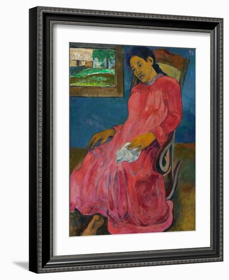 Faaturuma (Melancholi), 1891-Paul Gauguin-Framed Giclee Print