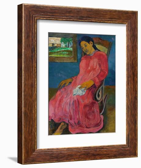 Faaturuma (Melancholic), 1891-Paul Gauguin-Framed Giclee Print