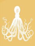 Octopus 1 White On Mustard-Fab Funky-Art Print