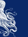 Octopus Navy Blue and Cream b-Fab Funky-Art Print