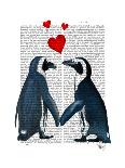 Penguins with Love Hearts-Fab Funky-Art Print