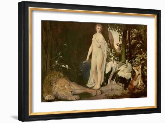 Fable, 1883-Gustav Klimt-Framed Giclee Print