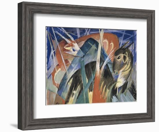 Fable Animals I (Composition with Animals), 1913-Franz Marc-Framed Giclee Print