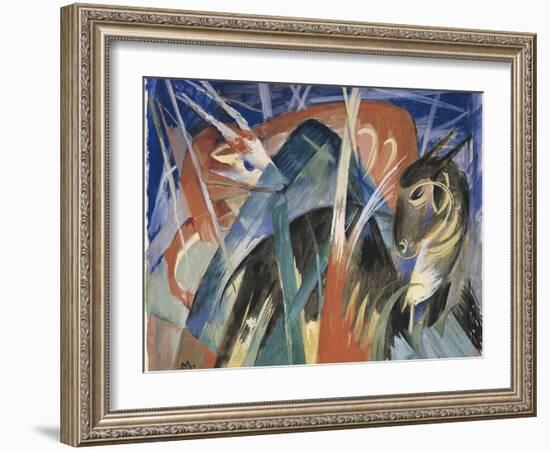 Fable Animals I (Composition with Animals), 1913-Franz Marc-Framed Giclee Print