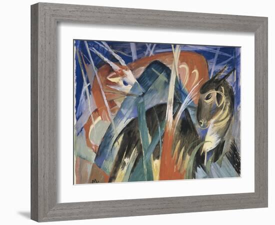 Fable Animals I (Composition with Animals), 1913-Franz Marc-Framed Giclee Print