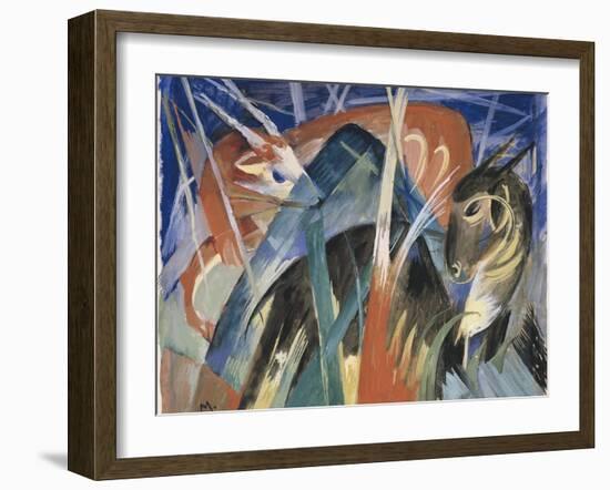 Fable Animals I (Composition with Animals), 1913-Franz Marc-Framed Giclee Print