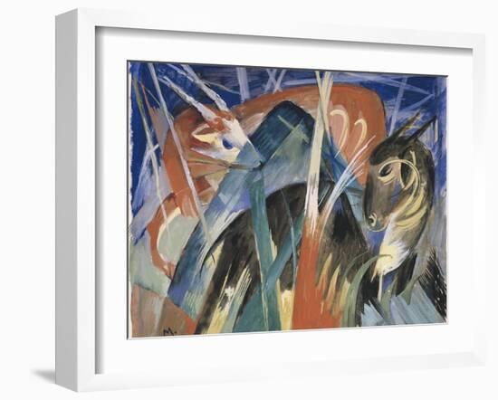 Fable Animals I (Composition with Animals), 1913-Franz Marc-Framed Giclee Print