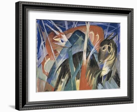 Fable Animals I (Composition with Animals), 1913-Franz Marc-Framed Giclee Print