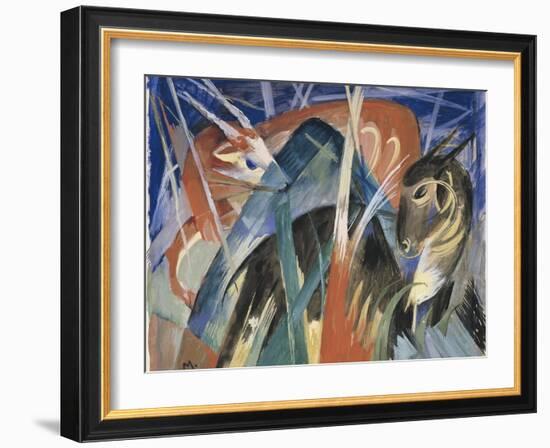 Fable Animals I (Composition with Animals), 1913-Franz Marc-Framed Giclee Print