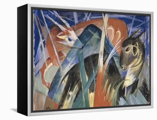 Fable Animals I (Composition with Animals), 1913-Franz Marc-Framed Premier Image Canvas