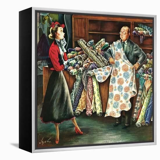 "Fabric Store," May 22, 1948-Constantin Alajalov-Framed Premier Image Canvas