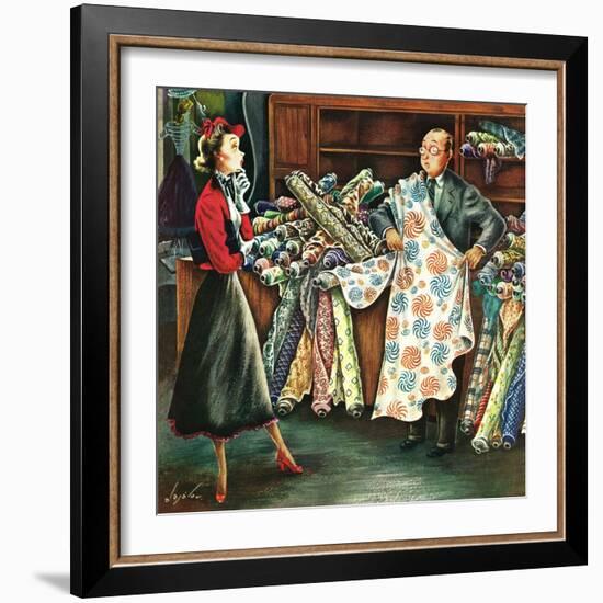 "Fabric Store," May 22, 1948-Constantin Alajalov-Framed Giclee Print