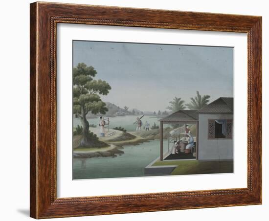 Fabrication de la soie-null-Framed Giclee Print