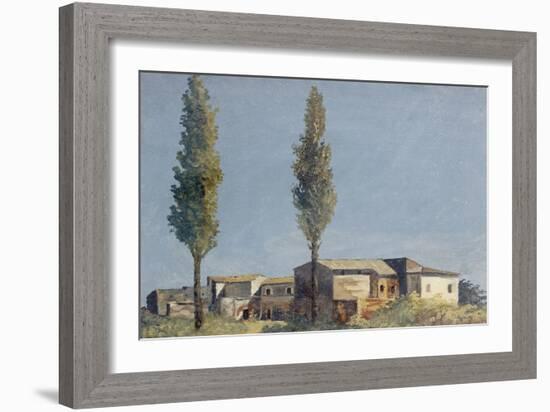 Fabriques à la villa Farnèse : les deux peupliers-Pierre Henri de Valenciennes-Framed Giclee Print