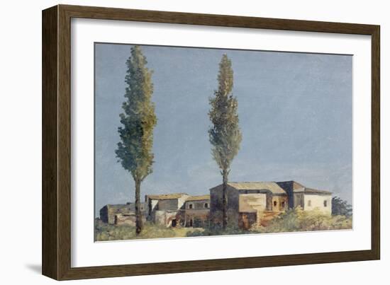 Fabriques à la villa Farnèse : les deux peupliers-Pierre Henri de Valenciennes-Framed Giclee Print