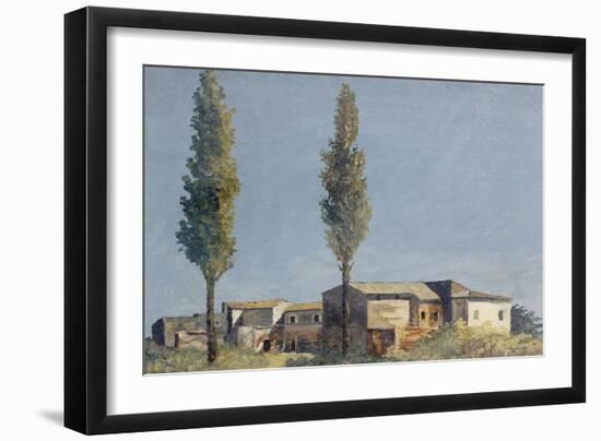 Fabriques à la villa Farnèse : les deux peupliers-Pierre Henri de Valenciennes-Framed Giclee Print