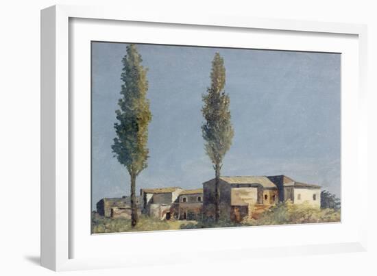 Fabriques à la villa Farnèse : les deux peupliers-Pierre Henri de Valenciennes-Framed Giclee Print