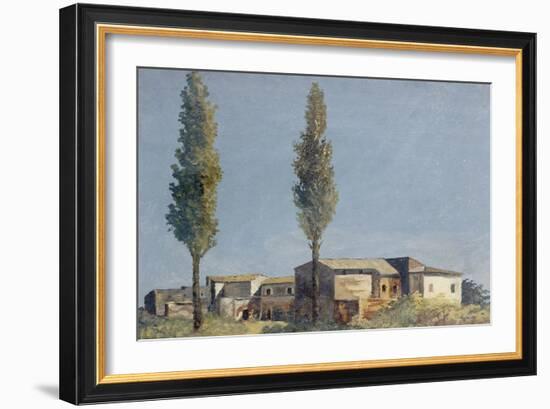 Fabriques à la villa Farnèse : les deux peupliers-Pierre Henri de Valenciennes-Framed Giclee Print