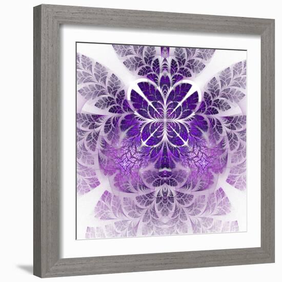 Fabulous Fractal Pattern in Purple-velirina-Framed Art Print