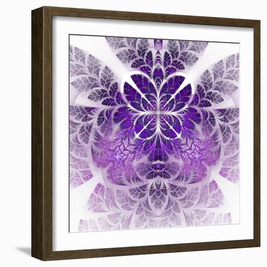 Fabulous Fractal Pattern in Purple-velirina-Framed Art Print