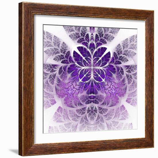 Fabulous Fractal Pattern in Purple-velirina-Framed Art Print