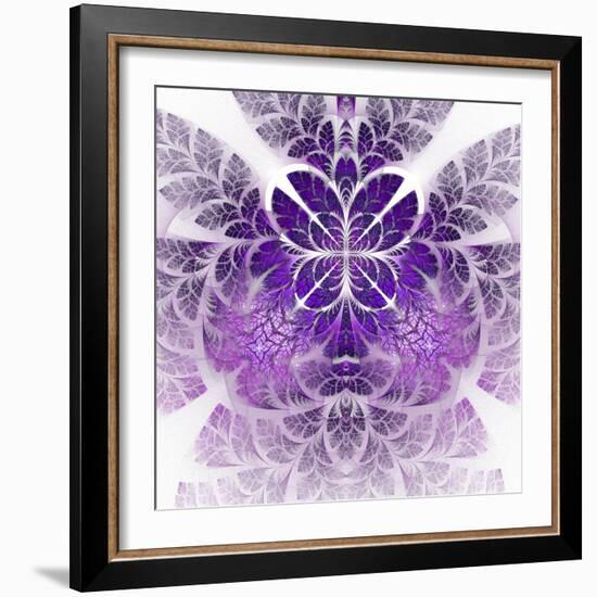 Fabulous Fractal Pattern in Purple-velirina-Framed Art Print