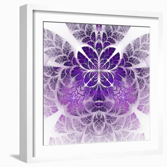 Fabulous Fractal Pattern in Purple-velirina-Framed Art Print