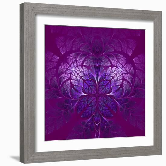 Fabulous Fractal Pattern in Purple-velirina-Framed Art Print