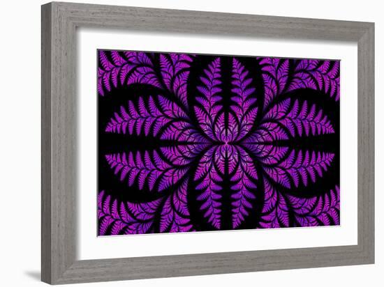 Fabulous Symmetric Pattern of the Leaves in Purple-velirina-Framed Art Print