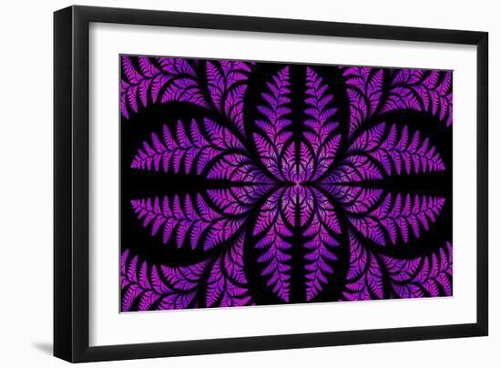 Fabulous Symmetric Pattern of the Leaves in Purple-velirina-Framed Art Print