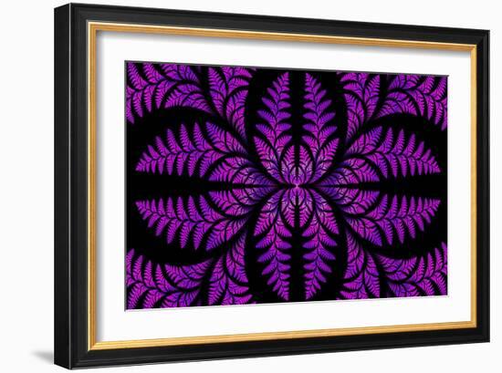 Fabulous Symmetric Pattern of the Leaves in Purple-velirina-Framed Art Print