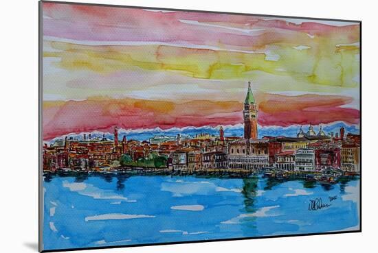 Fabulous Venice Italy with Snowcovered Alps-Markus Bleichner-Mounted Art Print