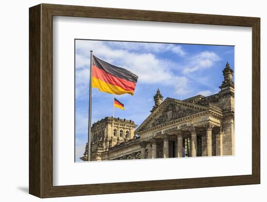 Facade and dome of the Deutscher Bundestag, Reichstag, German parliament, Regierungsviertel governm-Miva Stock-Framed Photographic Print