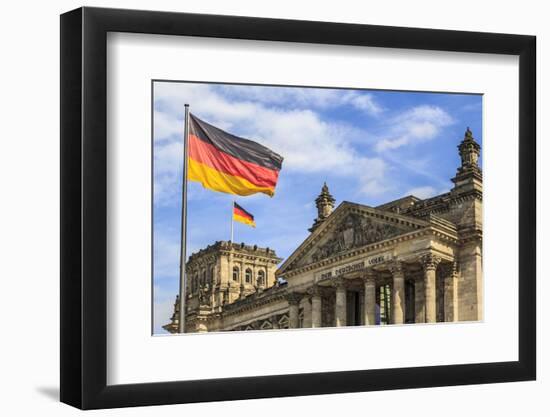 Facade and dome of the Deutscher Bundestag, Reichstag, German parliament, Regierungsviertel governm-Miva Stock-Framed Photographic Print