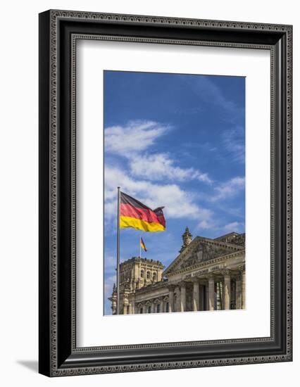 Facade and dome of the Deutscher Bundestag, Reichstag, German parliament, Regierungsviertel governm-Miva Stock-Framed Photographic Print