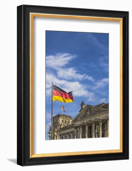 Facade and dome of the Deutscher Bundestag, Reichstag, German parliament, Regierungsviertel governm-Miva Stock-Framed Photographic Print