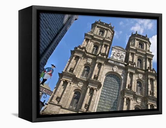 Facade, Cathedral St. Pierre, Built in 1844, Old Rennes, Brittany, France, Europe-Guy Thouvenin-Framed Premier Image Canvas