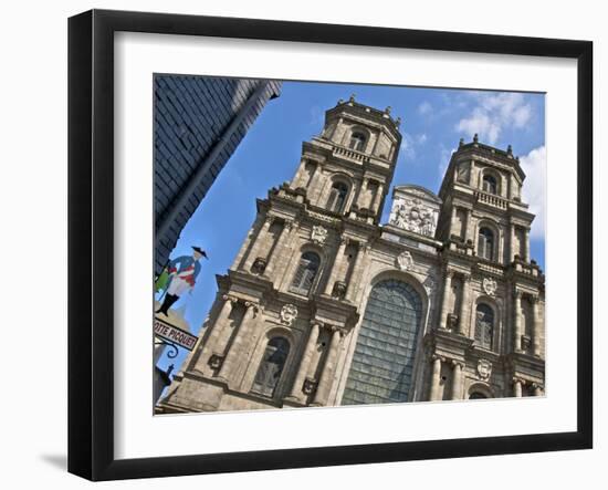 Facade, Cathedral St. Pierre, Built in 1844, Old Rennes, Brittany, France, Europe-Guy Thouvenin-Framed Photographic Print