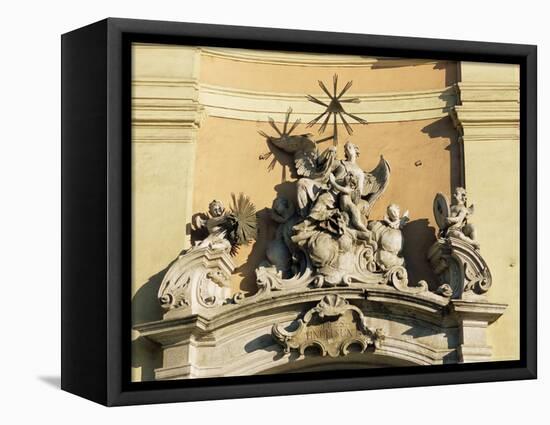 Facade Detail of City's Finest Baroque Church of Holy Trinity, Bratislava, Slovakia-Richard Nebesky-Framed Premier Image Canvas